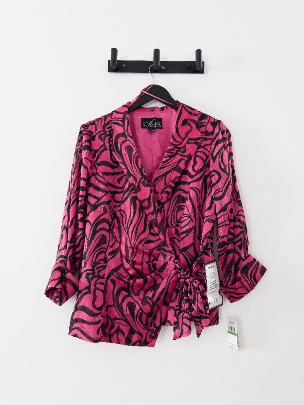Alex Evenings Women's Printed Side-Tie Blouse Size S L - Picture 7 of 10